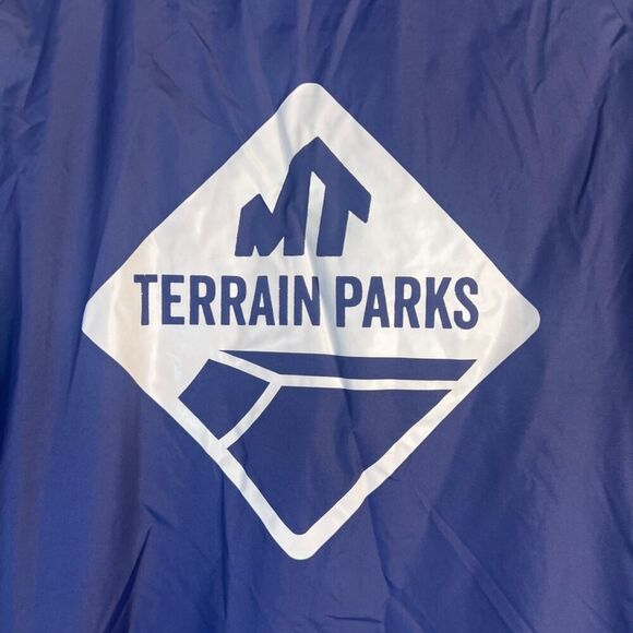CG Habitats Navy Blue Snap Button Up "MT Terrain Parks" Windbreaker Size XL - Picture 6 of 12